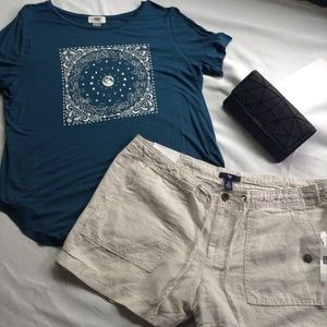 NWT Women's GAP Khaki Linen Shorts